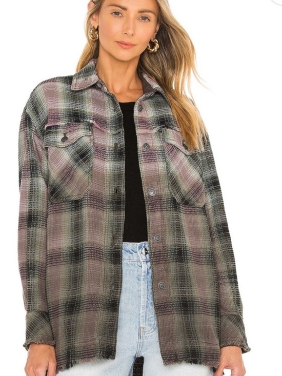 We The Free Jackets & Blazers - Free People We The Free Anneli Plaid Shirt Jacket Shacket Spanish Olive XS